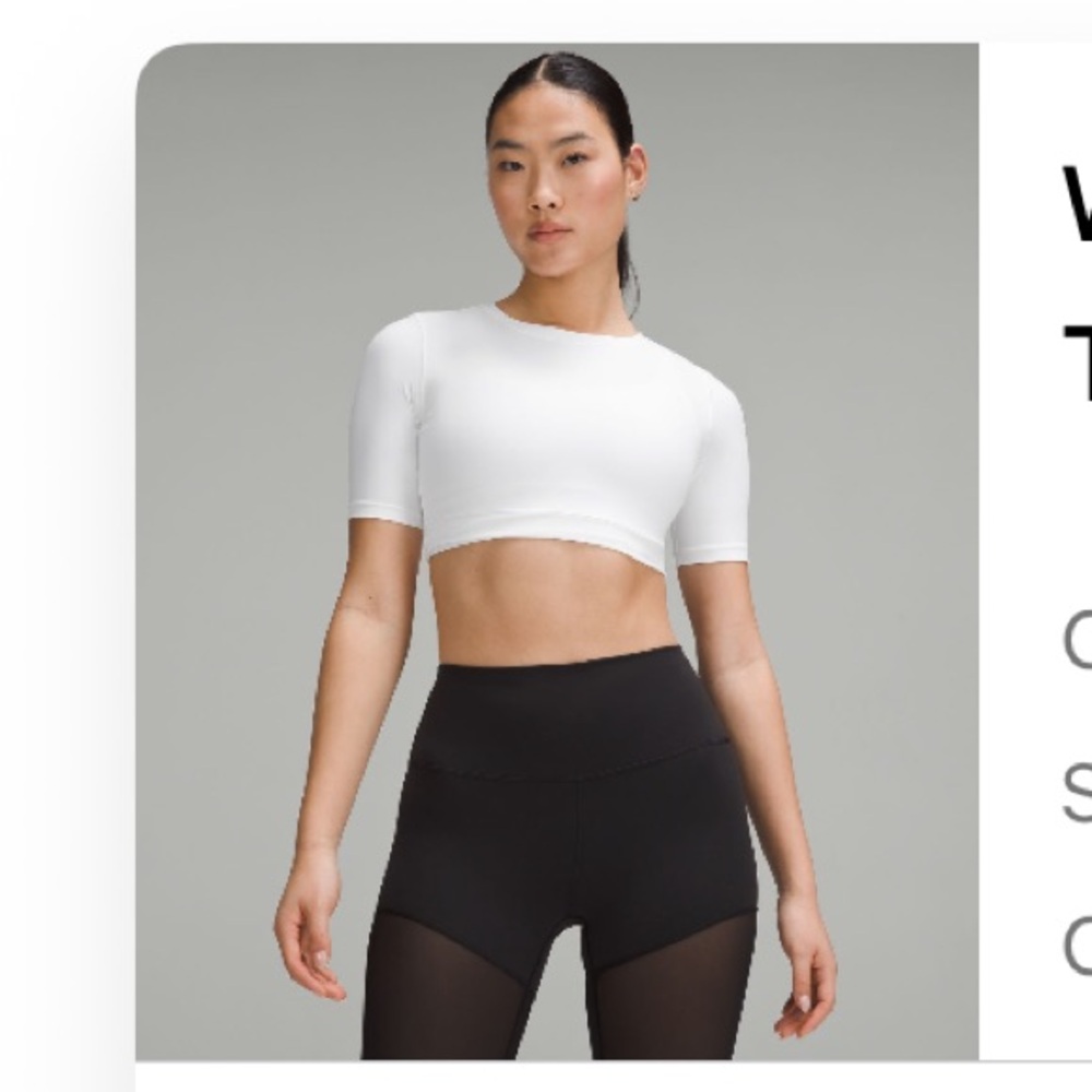 Lululemon Wunder Train Super Cropped T-Shirt White